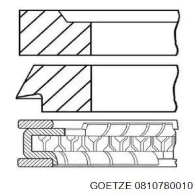 Кільця поршневі на 1 циліндр, STD. Goetze 0810780010 ціна, від 15.46 USD