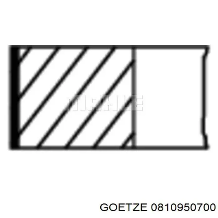 0810950700 Goetze кільця поршневі на 1 циліндр, 2-й ремонт (+0,50)