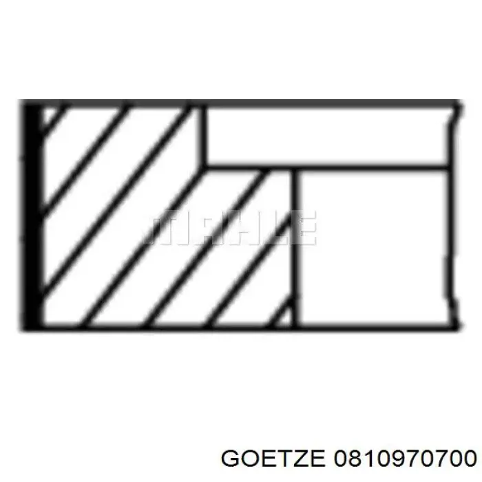 0810970700 Goetze кільця поршневі на 1 циліндр, 2-й ремонт (+0,50)