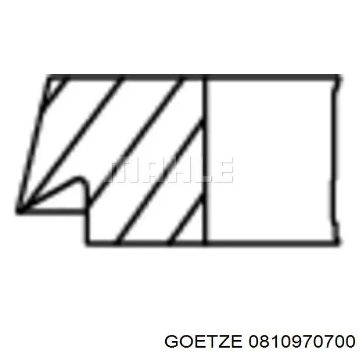 Кільця поршневі на 1 циліндр, 2-й ремонт (+0,50) Goetze 0810970700 ціна, від 9.65 USD