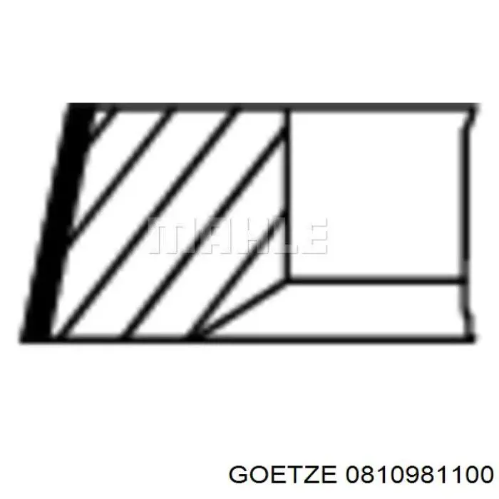 0810981100 Goetze кільця поршневі на 1 циліндр, 4-й ремонт (+1,00)