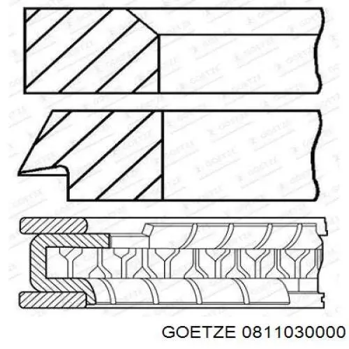 Кільця поршневі на 1 циліндр, STD. Goetze 0811030000 ціна, від 20.89 USD