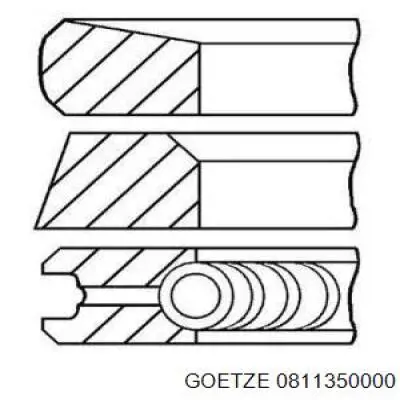 Кільця поршневі на 1 циліндр, STD. 811350000 Goetze