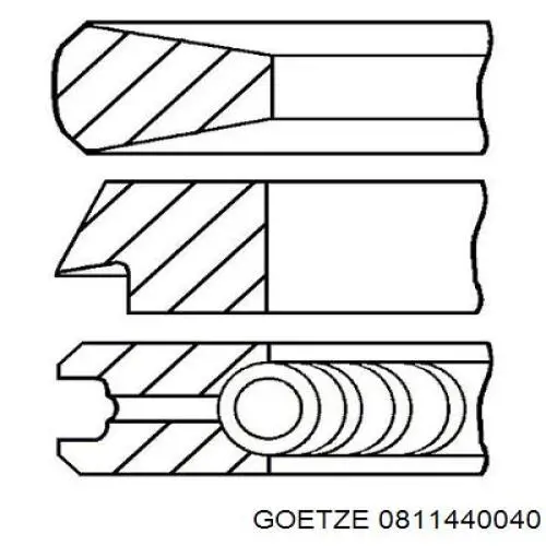 Кільця поршневі на 1 циліндр, STD. Goetze 0811440040 ціна, від 27.62 USD