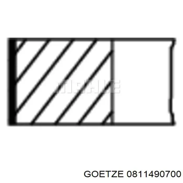 0811490700 Goetze кільця поршневі на 1 циліндр, 2-й ремонт (+0,50)