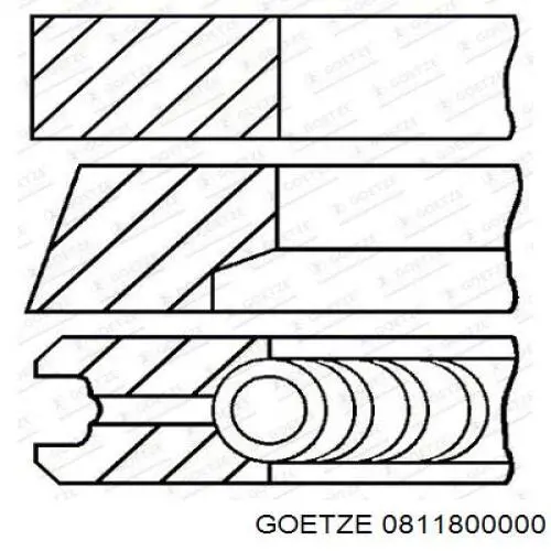 811800000 Goetze кільця поршневі на 1 циліндр, std.