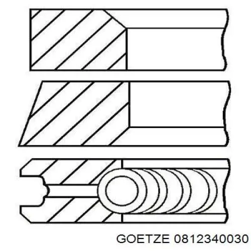 0812340030 Goetze кільця поршневі на 1 циліндр, std.