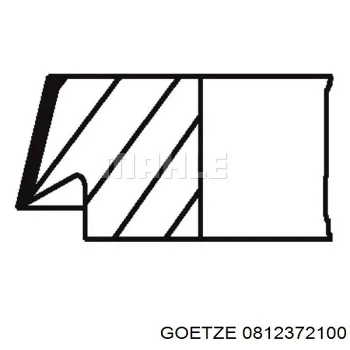 0812372100 Goetze Комплект поршневих кілець на 1 циліндр, 2-й ремонт (+0,65)