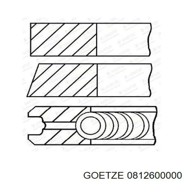 Купити 0812600000 Goetze Кільця поршневі на 1 циліндр, STD.
