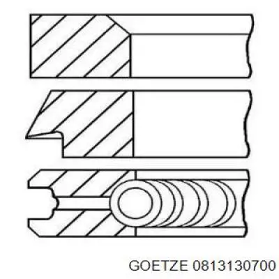 0813130700 Goetze кільця поршневі на 1 циліндр, 2-й ремонт (+0,50)