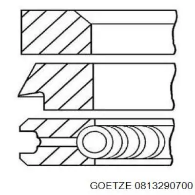 813290700 Goetze кільця поршневі на 1 циліндр, 2-й ремонт (+0,50)