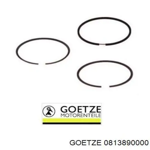 Комплект поршневих кілець на 1 циліндр, STD. Goetze 0813890000