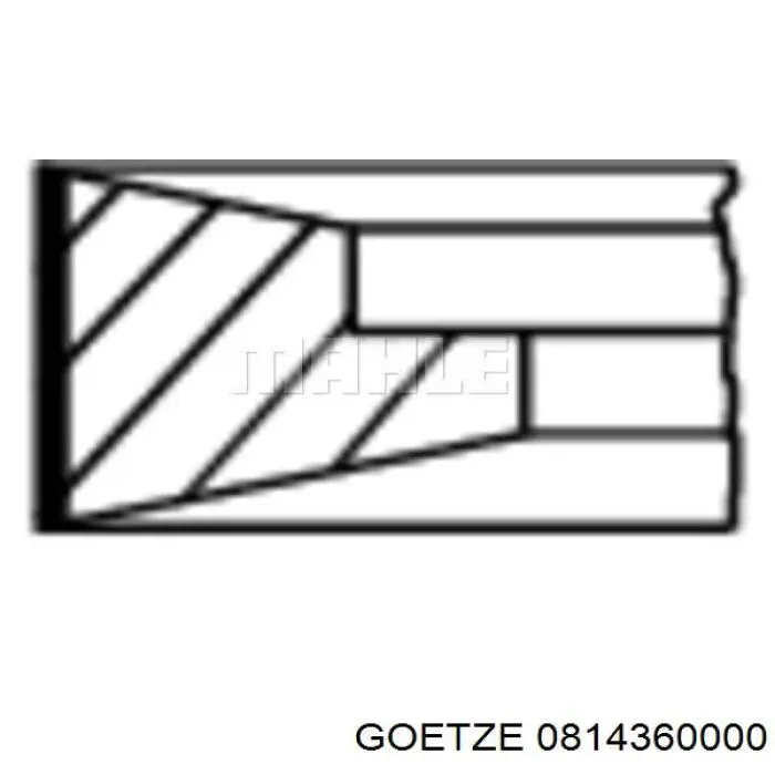 Кільця поршневі на 1 циліндр, STD. 0814360000 Goetze