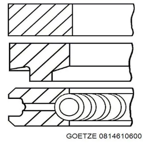 800073010040 Kolbenschmidt Комплект поршневих кілець на 1 циліндр, 2-й ремонт (+0,50)