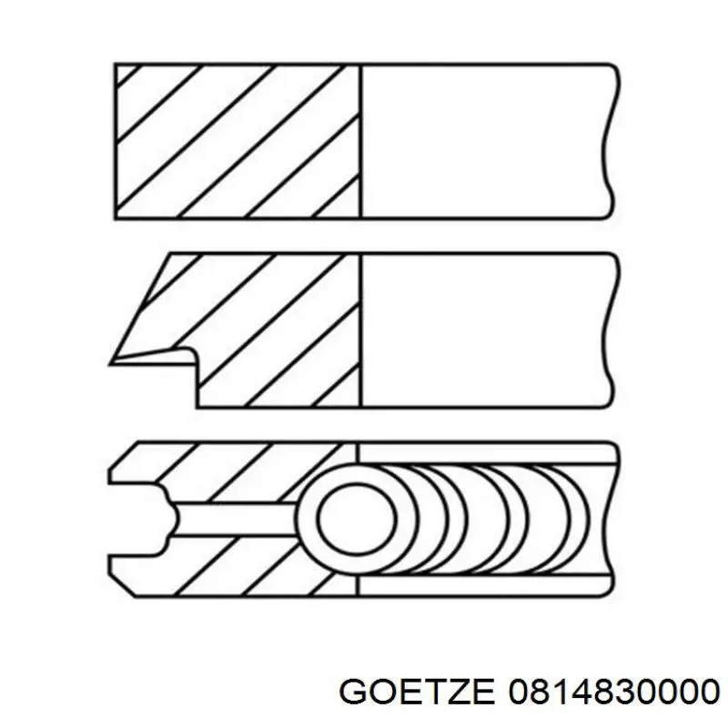 Кільця поршневі на 1 циліндр, STD. Goetze 0814830000 ціна, від 11.77 USD