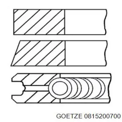 0815200700 Goetze кільця поршневі на 1 циліндр, 2-й ремонт (+0,50)