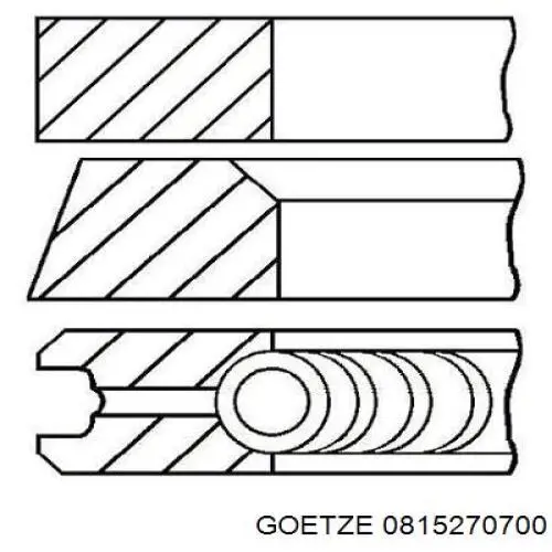 0815270700 Goetze кільця поршневі на 1 циліндр, 2-й ремонт (+0,50)