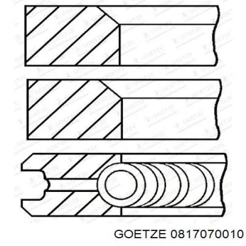 0817070010 Goetze Кільця поршневі на 1 циліндр, STD.