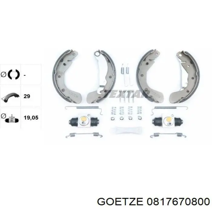 0817670800 Goetze кільця поршневі на 1 циліндр, 2-й ремонт (+0,65)