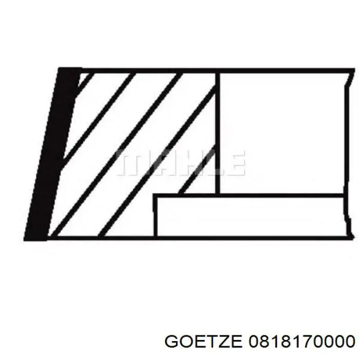 Кільця поршневі на 1 циліндр, STD. 0818170000 Goetze