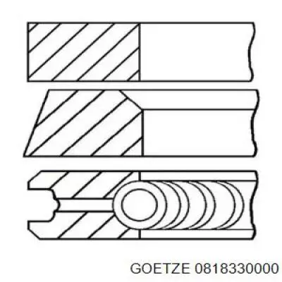 Кільця поршневі на 1 циліндр, STD. Goetze 0818330000 ціна, від 16.14 USD