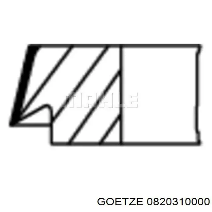 Комплект поршневих кілець на 1 циліндр, STD. Goetze 0820310000