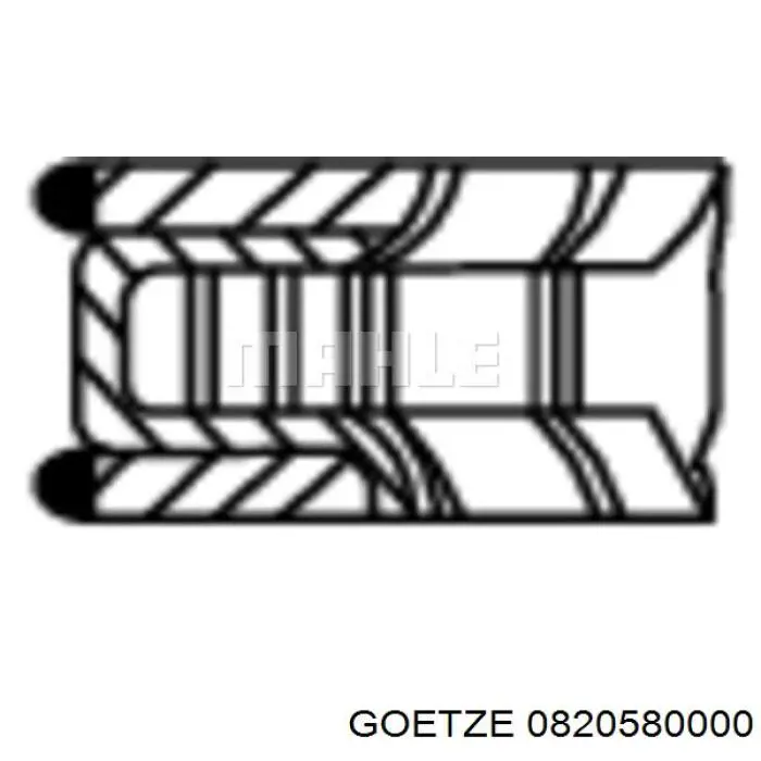 0820580000 Goetze кільця поршневі на 1 циліндр, std.