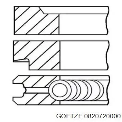 Кільця поршневі комплект на мотор, STD. 820720000 Goetze