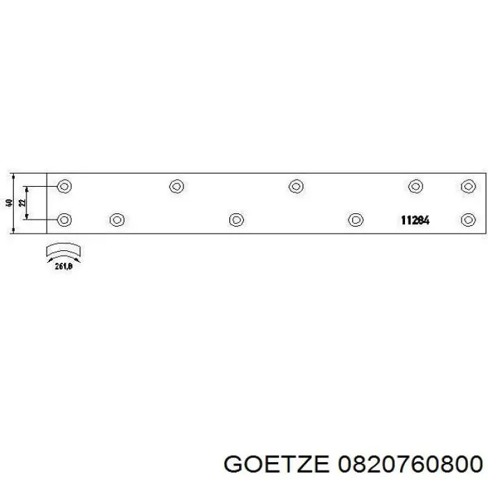 0820760800 Goetze Кільця поршневі на 1 циліндр, 2-й ремонт (+0,65)