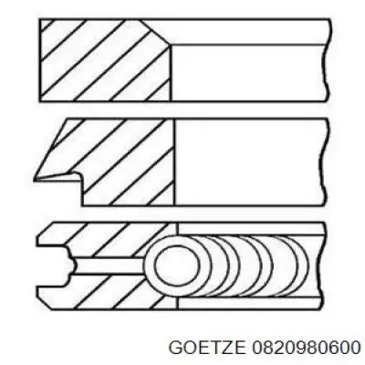 Купити 0820980600 Goetze Кільця поршневі на 1 циліндр, 2-й ремонт (+0,50)