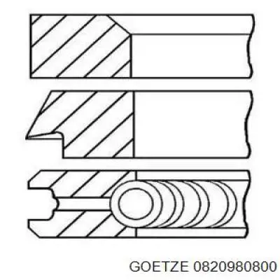 Купити 0820980800 Goetze Кільця поршневі на 1 циліндр, 2-й ремонт (+0,65)
