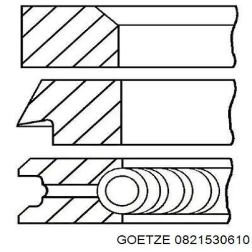 0821530610 Goetze кільця поршневі на 1 циліндр, 2-й ремонт (+0,50)