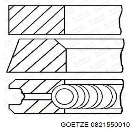 0821550010 Goetze Кільця поршневі на 1 циліндр, STD.
