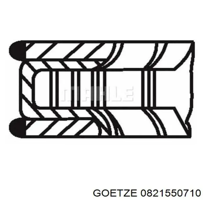 0821550710 Goetze кільця поршневі на 1 циліндр, 2-й ремонт (+0,50)