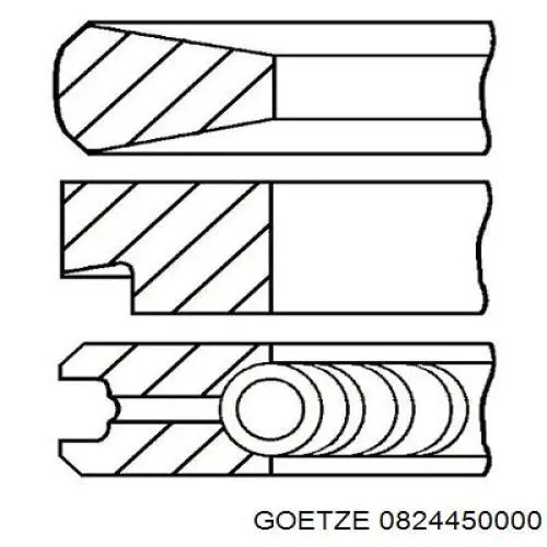 0824450000 Goetze Кільця поршневі на 1 циліндр, STD.
