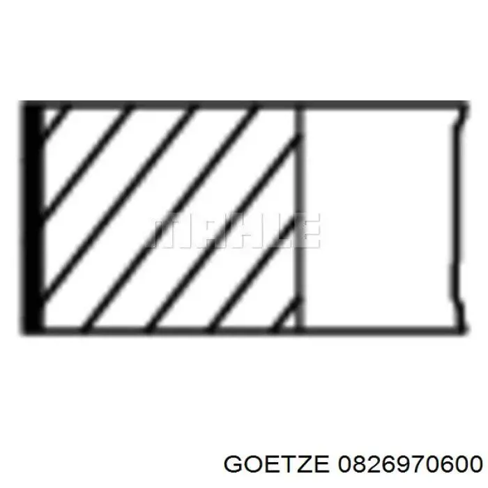 Кільця поршневі на 1 циліндр, 2-й ремонт (+0,50) Goetze 0826970600 ціна, від 16.22 USD