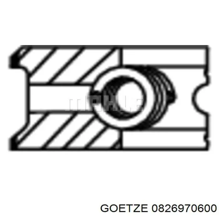 0826970600 Goetze кільця поршневі на 1 циліндр, 2-й ремонт (+0,50)