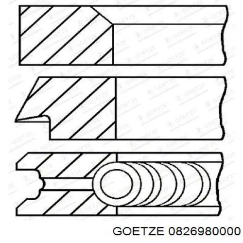 Кільця поршневі на 1 циліндр, STD. Goetze 0826980000 ціна, від 9.85 USD