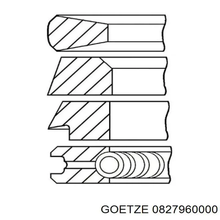 Купити 0827960000 Goetze Кільця поршневі на 1 циліндр, STD.