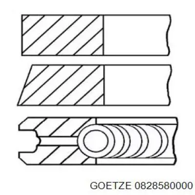 Кільця поршневі на 1 циліндр, STD. Goetze 0828580000 ціна, від 19.07 USD
