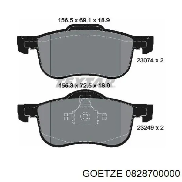 Кільця поршневі на 1 циліндр, STD. 0828700000 Goetze