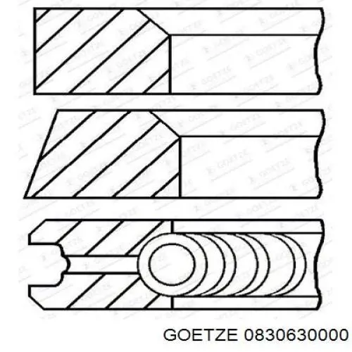 0830630000 Goetze Кільця поршневі на 1 циліндр, STD.