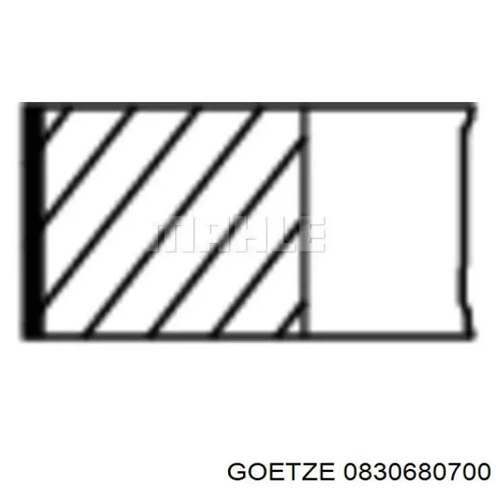 0830680700 Goetze Кільця поршневі на 1 циліндр, 2-й ремонт (+0,50)