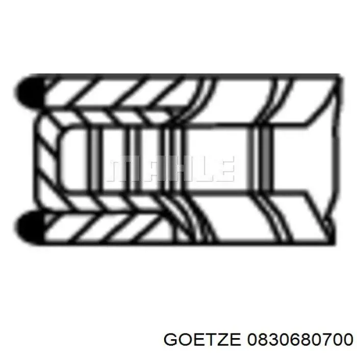 Кільця поршневі на 1 циліндр, 2-й ремонт (+0,50) Goetze 0830680700 ціна, від 12.42 USD