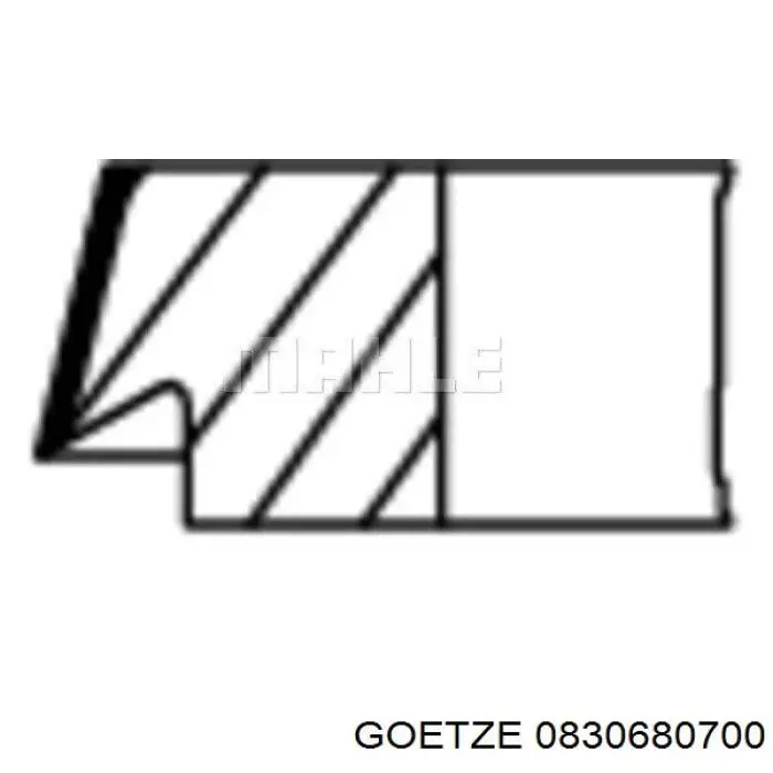 0830680700 Goetze кільця поршневі на 1 циліндр, 2-й ремонт (+0,50)