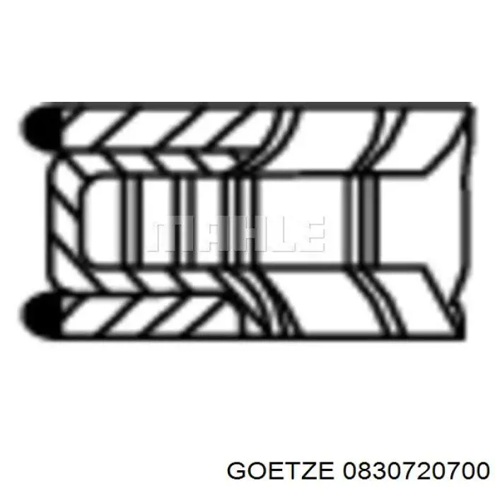 0830720700 Goetze кільця поршневі на 1 циліндр, 2-й ремонт (+0,50)
