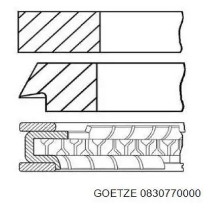 Кільця поршневі на 1 циліндр, STD. 0830770000 Goetze