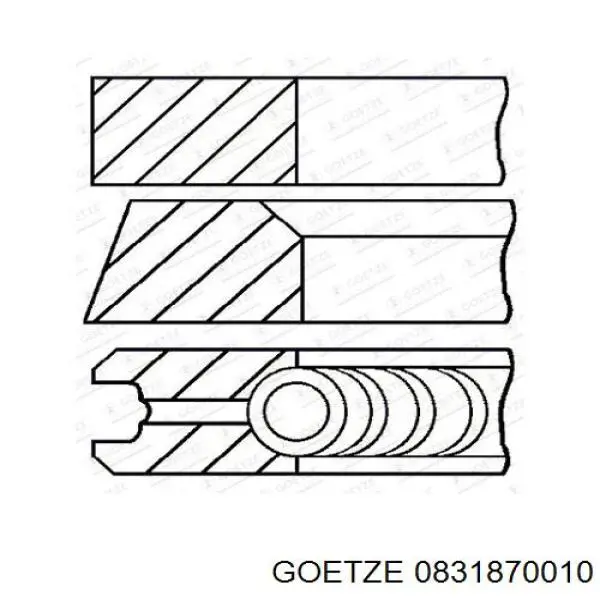 0831870010 Goetze Кільця поршневі на 1 циліндр, STD.