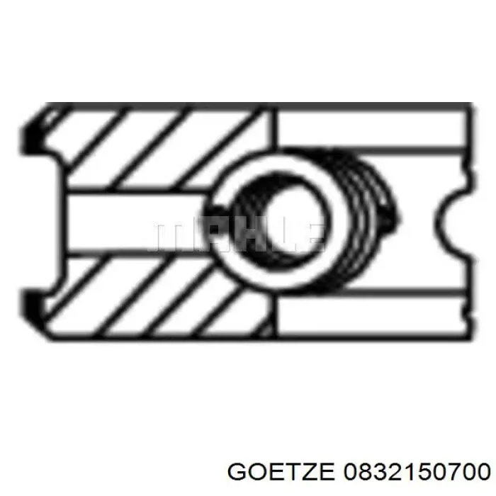 0832150700 Goetze Кільця поршневі на 1 циліндр, 2-й ремонт (+0,50)