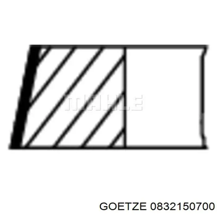 0832150700 Goetze кільця поршневі на 1 циліндр, 2-й ремонт (+0,50)